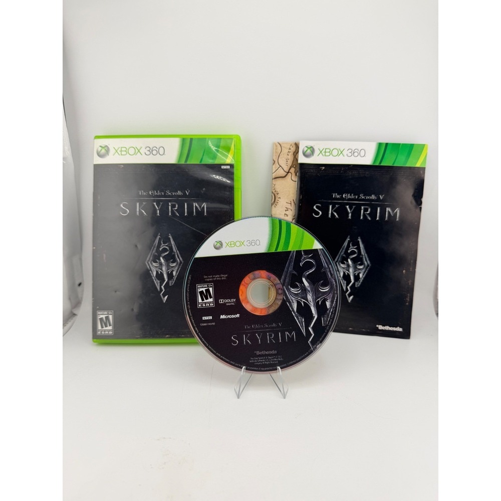 The Elder Scrolls V Skyrim Microsoft Xbox 360 Bethesda 2011 RPG Game with Manual - Picture 1 of 6